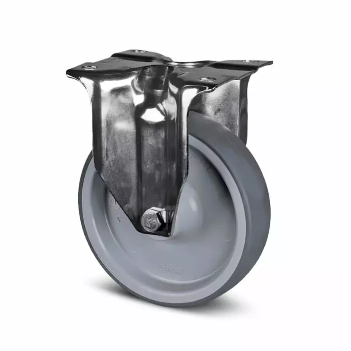 Tente Fixed Castor Wheel, 80 Kg Capacity, 100 mm Wheel, 8378 PJD 100/32 P62