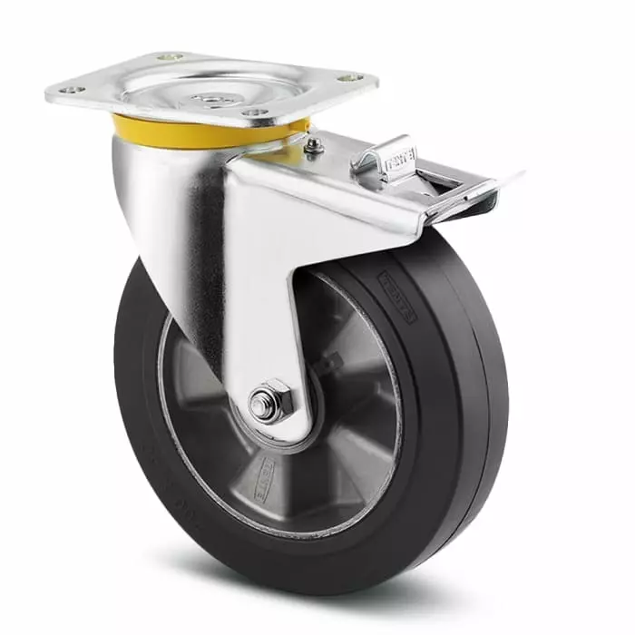Tente Braked Swivel Castor Wheel, 350 Kg Capacity, 160 mm Wheel, 4687 IEP 160/50 P63