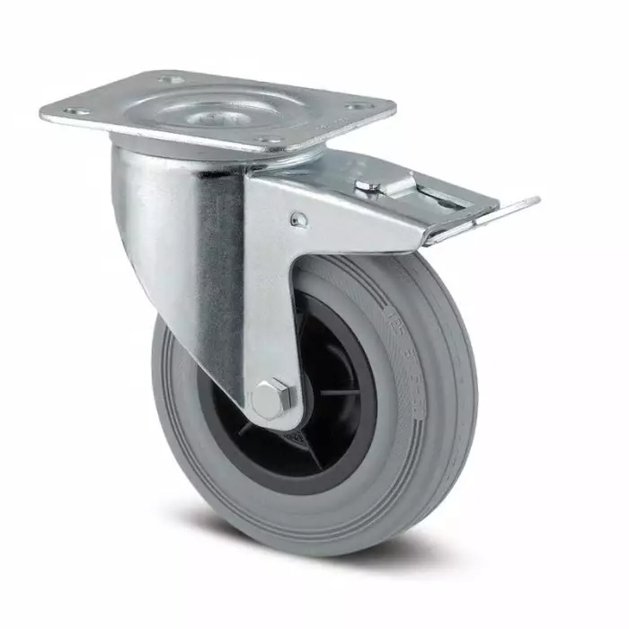 Tente Castor Wheel, 125 Kg Capacity, 200 mm Wheel, 3377PIR160P63centreblack/tyregrey