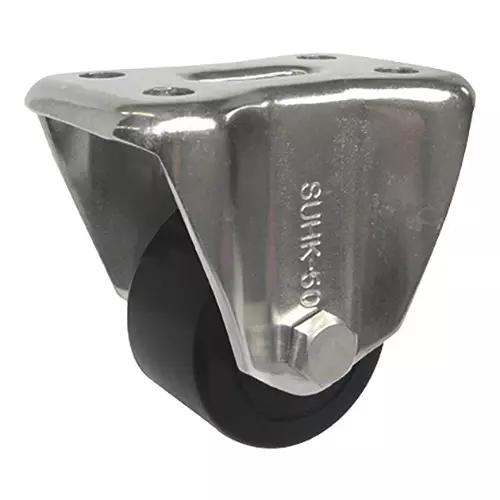 TAKIGEN Stainless Steel Low-Profile Heavy-Duty Caster Fixed Type Φ65 mm Wheel Diameter, K-1300HK-65