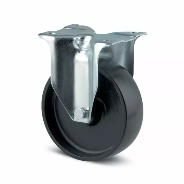 Tente Fixed Castor Wheel, 200 Kg Capacity, 125 mm Wheel, 3478 POR 125/40 P62 NOIR