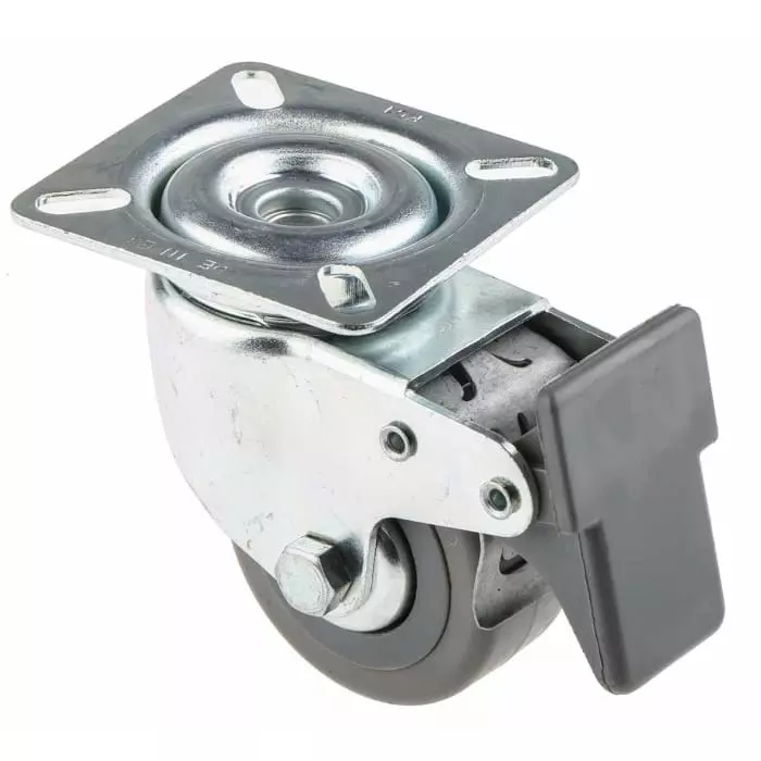 Tente Braked Swivel Castor Wheel, 55 Kg Capacity, 50 mm Wheel, 1677UHO050P40PAF