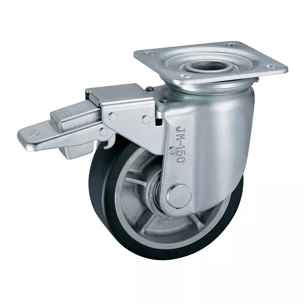 TAKIGEN Heavy Duty Caster UMC Nylon Φ130 mm Wheel Diameter with Stopper, K-507YNS-130