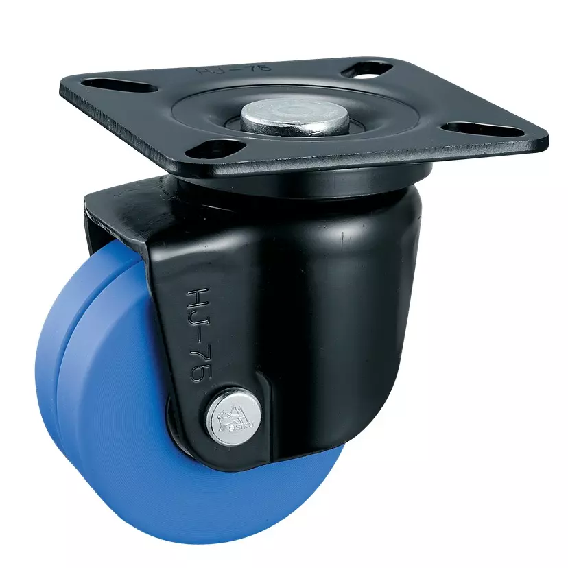 TAKIGEN Low-Profile Heavy-Duty Caster (Double Wheel Type) Φ65 mm Wheel Diameter 3920N Allowable Load, K-508-W-65