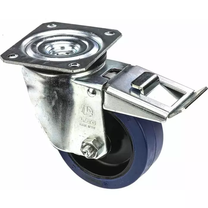 LAG Braked Swivel Castor Wheel, 300 Kg Capacity, 200 mm Wheel, 32090B FR