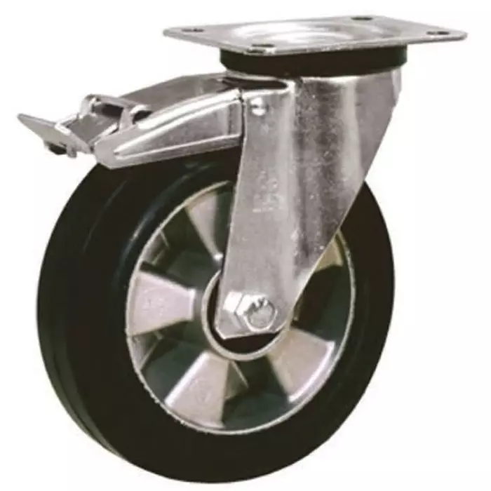 LAG Braked Swivel Castor Wheel, 300 Kg Capacity, 160 mm Wheel, 16334FR