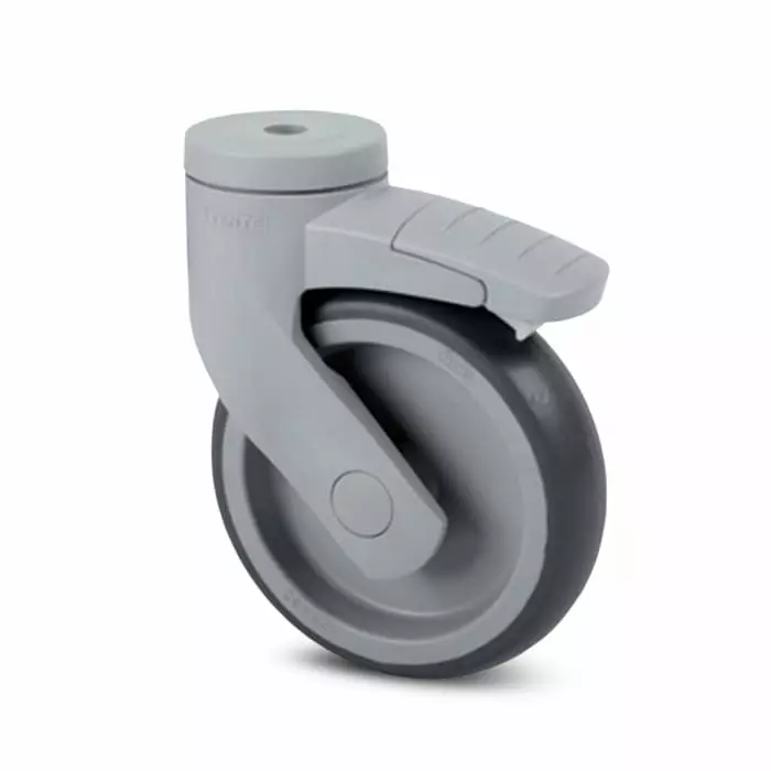 Tente Braked Swivel Castor Wheel, 80 Kg Capacity, 100 mm Wheel, 5377 PJO 100/32 P30-13