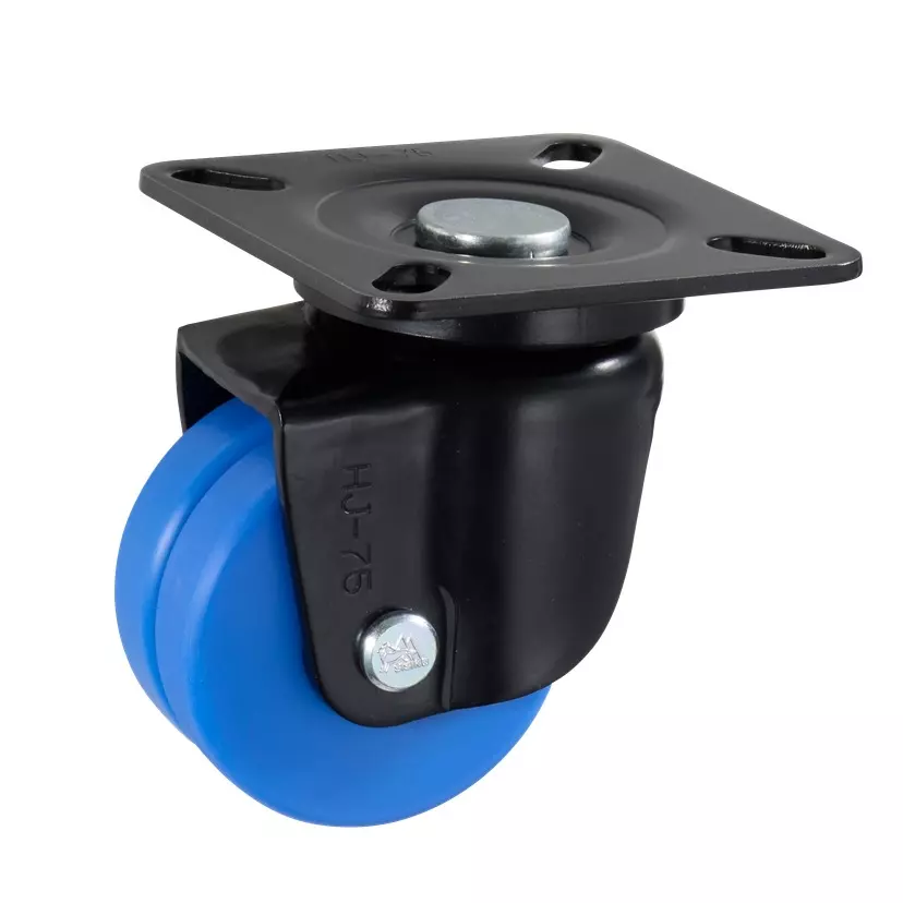 TAKIGEN Low-Profile Heavy-Duty Caster (Double Wheel Type) Φ75 mm Wheel Diameter 4900N Allowable Load, K-508-W-75