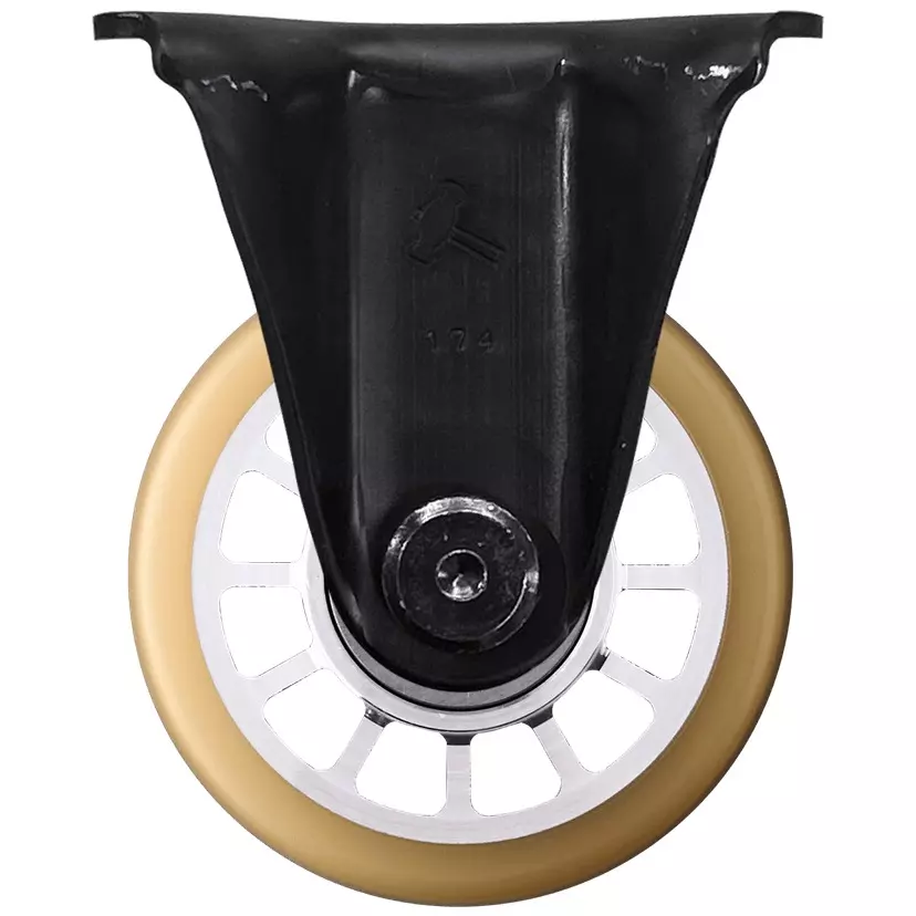 TAKIGEN Low-Profile Heavy-Duty Fixed Caster Nylon Φ75 mm Wheel Diameter 3000N Allowable Load, K-540SR-75-UB