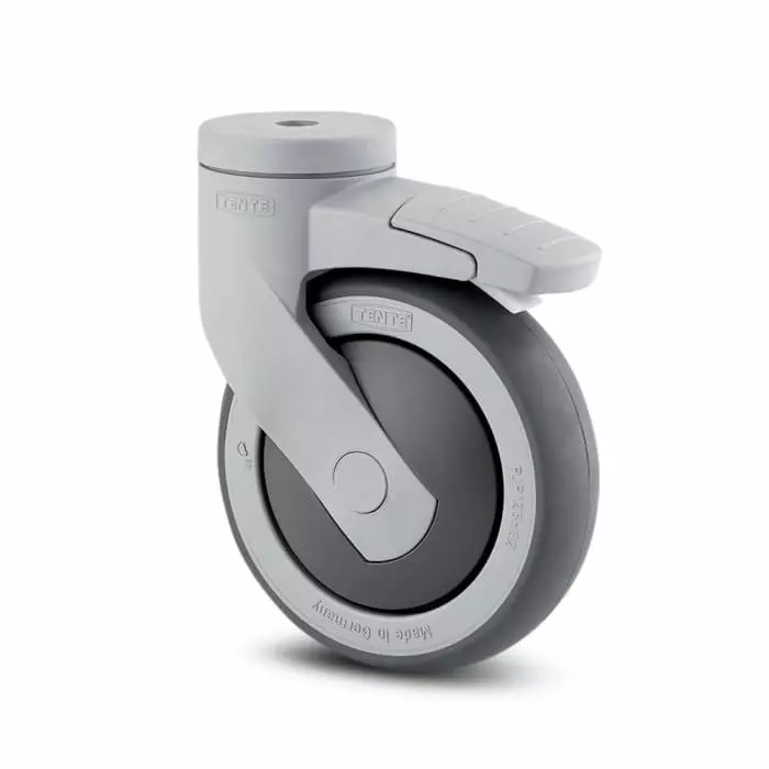 Tente Braked Swivel Castor Wheel, 100 Kg Capacity, 100 mm Wheel, 5377 PJP 100/32 P30-13