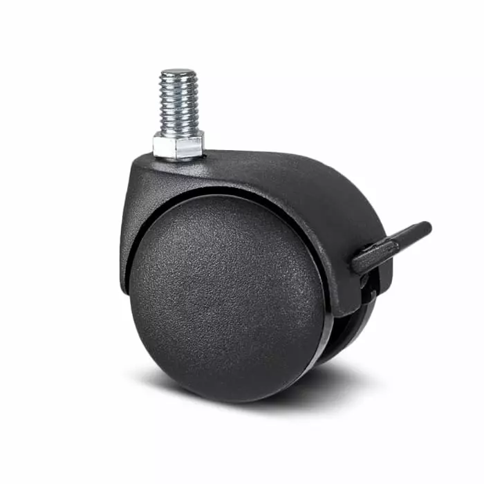 Tente Braked Swivel Castor Wheel, 10 Kg Capacity, 50 mm Wheel, AA25 POI 050 S70-10X15 NOIR