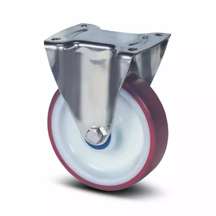 Tente Fixed Castor Wheel, 400 Kg Capacity, 200 mm Wheel, 8378 UAD 200/46 P63 ROUGE