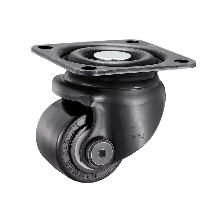 TAKIGEN Low-Profile Heavy-Duty Swivel Caster Nylon Φ50 mm Wheel Diameter 3000N Allowable Load, K-540S-50-NRB