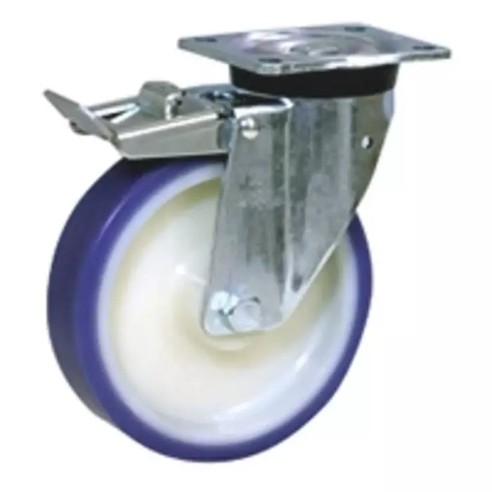 LAG Braked Swivel Castor Wheel, 250 Kg Capacity, 100 mm Wheel, 36006FR