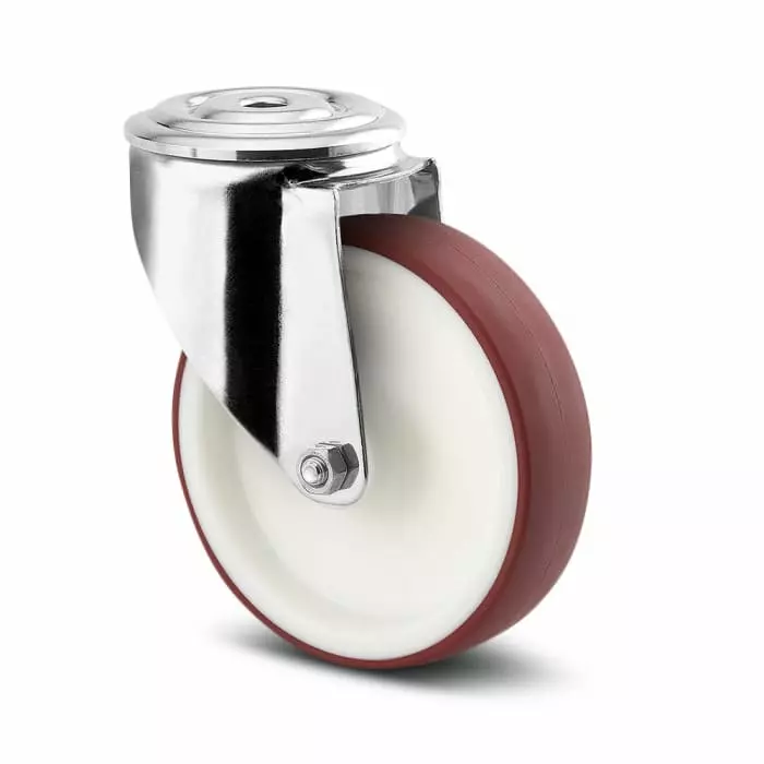 Tente Swivel Castor Wheel, 100 Kg Capacity, 80 mm Wheel, 8370 UAD 080/32 P30-13 ROUGE