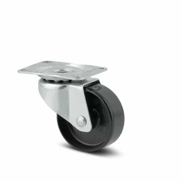 Tente Swivel Castor Wheel, 25 Kg Capacity, 38 mm Wheel, 1430 POI 038/16 P60-46X38