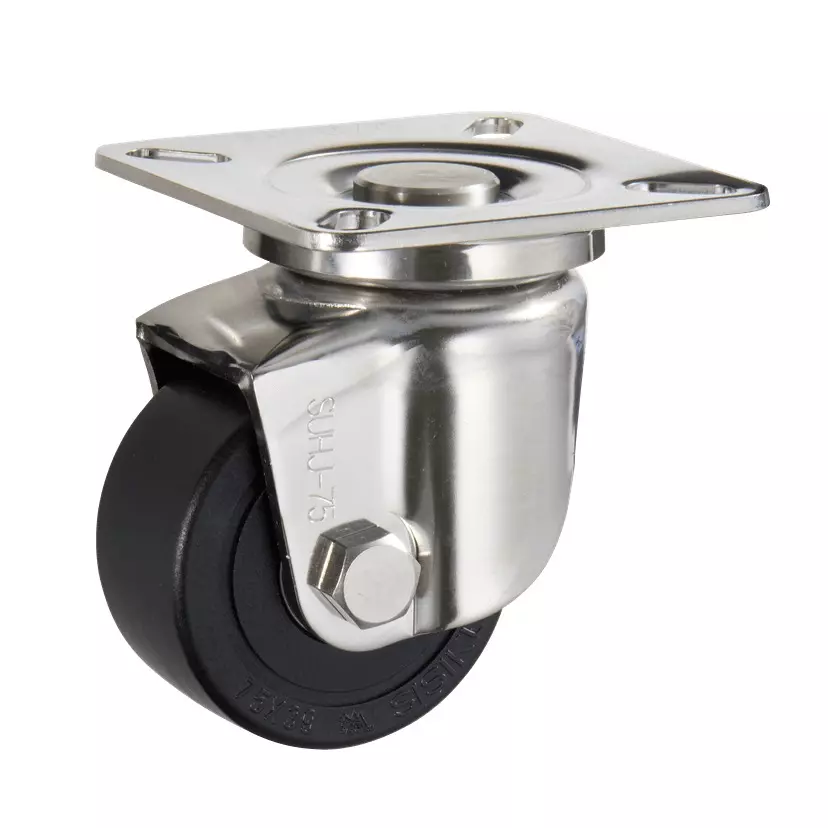 TAKIGEN Stainless Steel Low-Profile Heavy-Duty Caster Swivel Type Φ75 mm Wheel Diameter, K-1300HJ-75