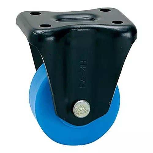 TAKIGEN Low-Profile Heavy-Duty Fixed Caster MC Nylon Φ75 mm Wheel Diameter 4900N Allowable Load, K-558-75