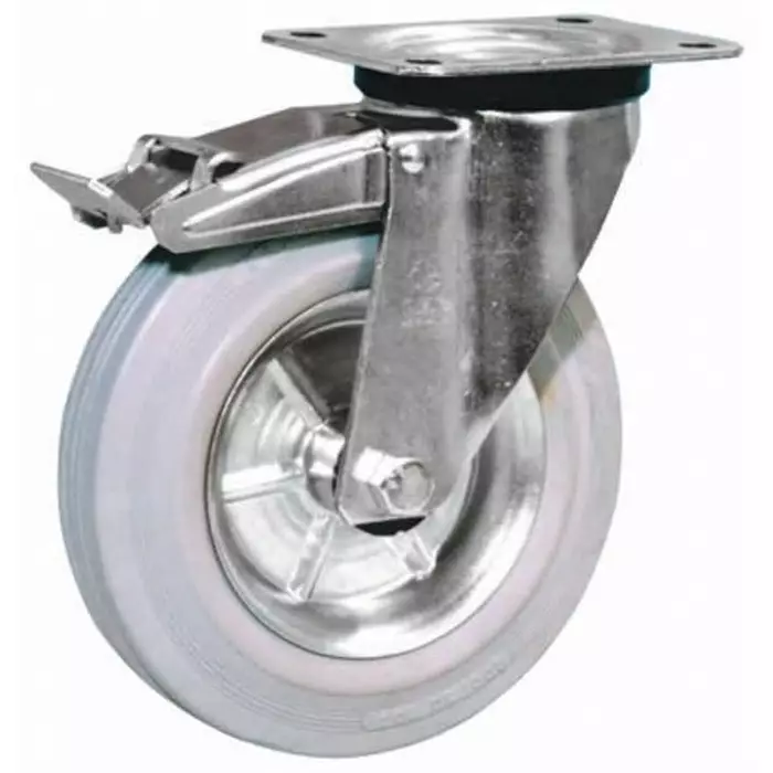 LAG Braked Swivel Castor Wheel, 120 Kg Capacity, 125 mm Wheel, 12262G FR