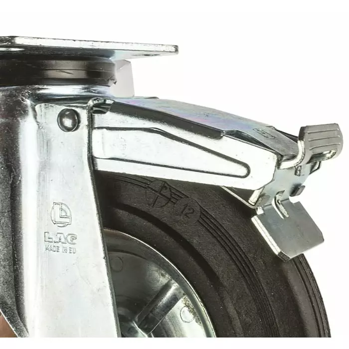LAG Braked Swivel Castor Wheel, 230 Kg Capacity, 200 mm Wheel, 12286FR