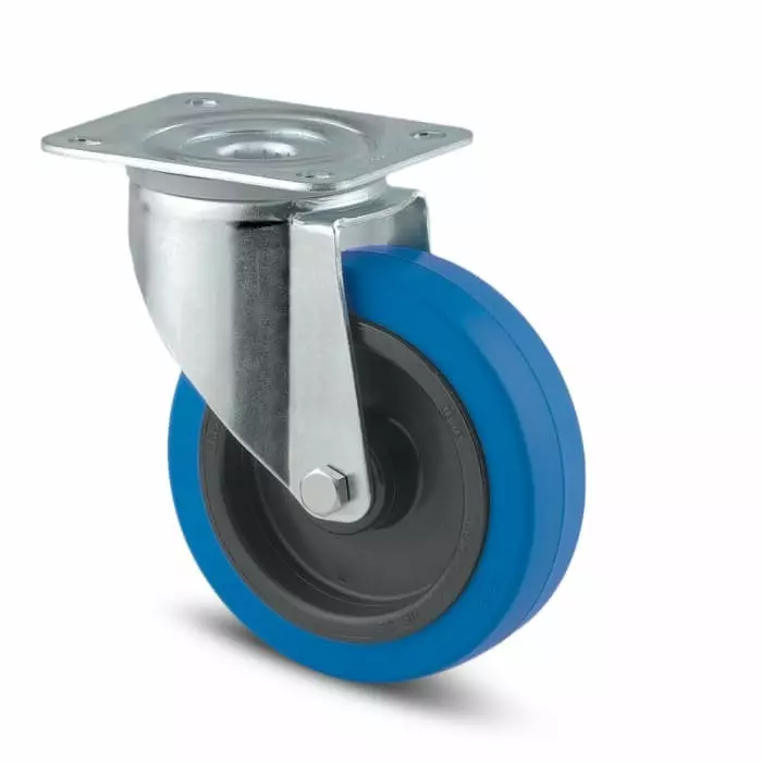 Tente Swivel Castor Wheel, 250 Kg Capacity, 125 mm Wheel, 3470 UFR 125/40 P62 BLEU
