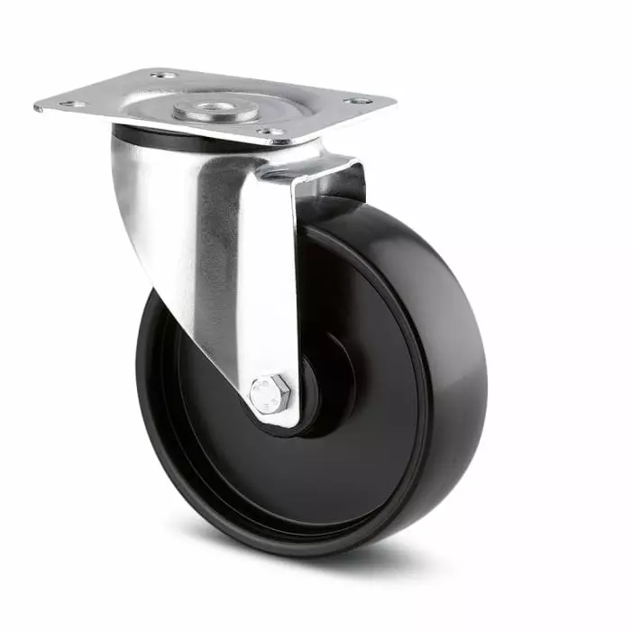 Tente Swivel Castor Wheel, 70 Kg Capacity, 80 mm Wheel, 3370 POR 080/30 P62 NOIR