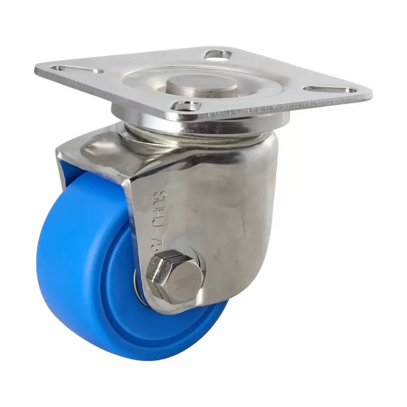 TAKIGEN Stainless Steel Low-Profile Heavy Duty Caster Swivel Type Φ75 mm Wheel Diameter, K-1508-75