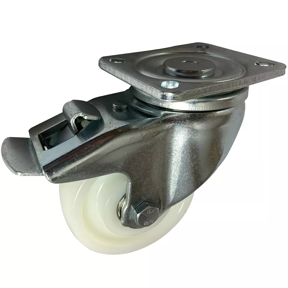 RS PRO Nylon Castor Wheel 100 mm Dia 500 Kg Load Capacity Braked Swivel, 2823634