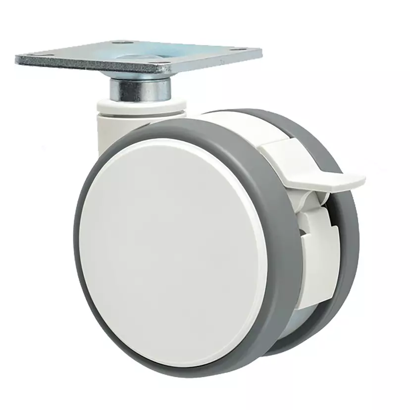 TAKIGEN Design Caster Elastomer 48x10.7 mm (W1xW2) with Stopper, K-115JS-60