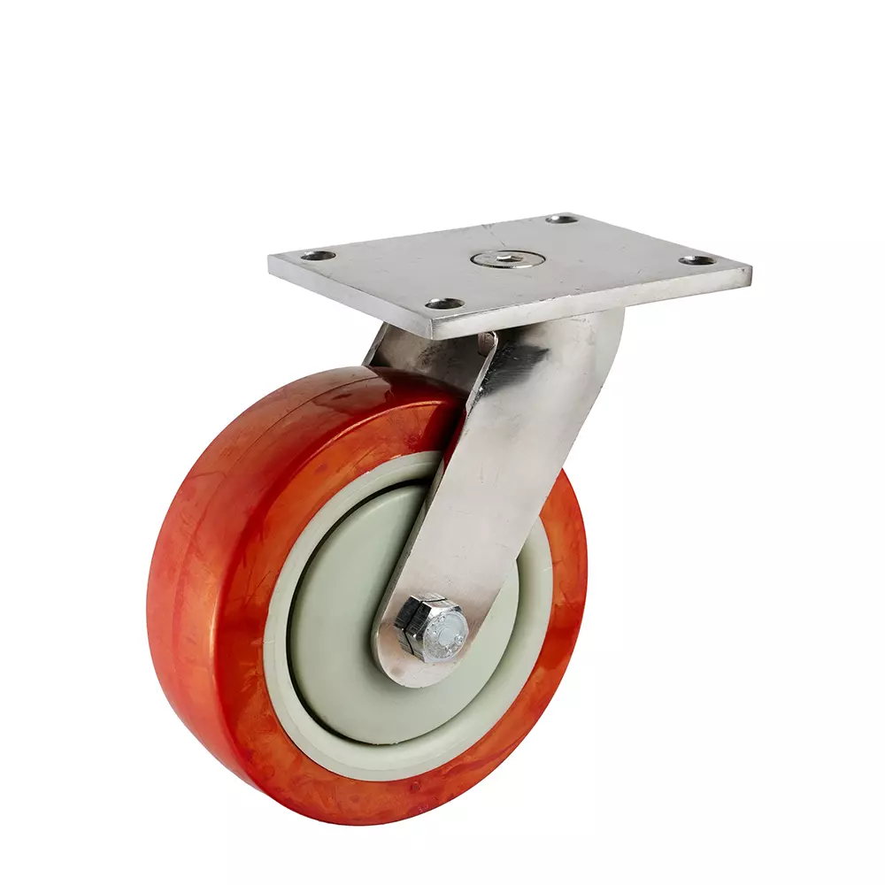 MUVALL Polyurethane Wheel with Stainless Steel Castor 50x25 mm, FSS304 S 50 25 PUSB(W)
