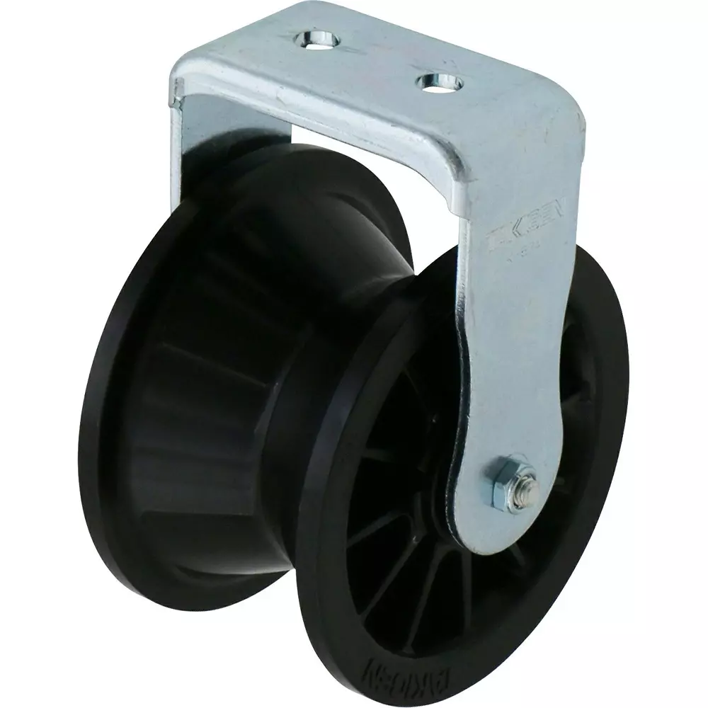 TAKIGEN Pipe Rail Caster Fixed Wheel Type Polyamide 1000N Allowable Loads, K-674-K-1