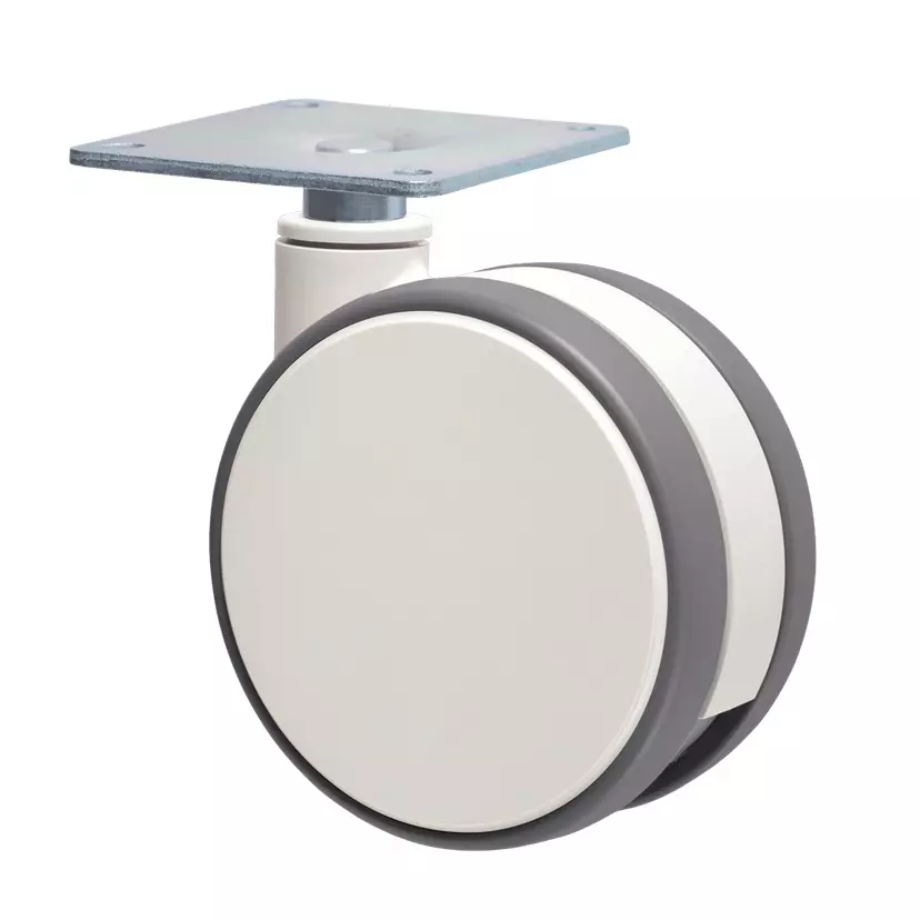 TAKIGEN Design Caster Elastomer 48x10.7 mm (W1xW2) without Stopper, K-115J-60