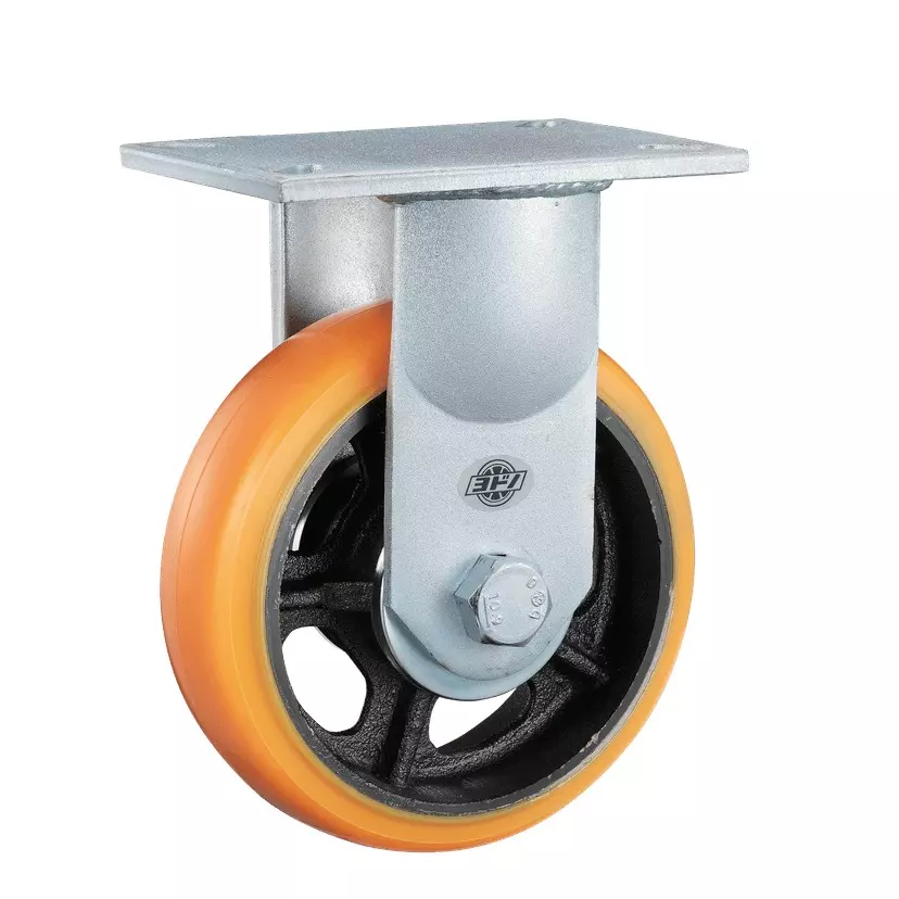 TAKIGEN Ultra Heavy Duty Caster Fixed Type Urethane Φ203 mm Wheel Diameter, K-544K-200-UR