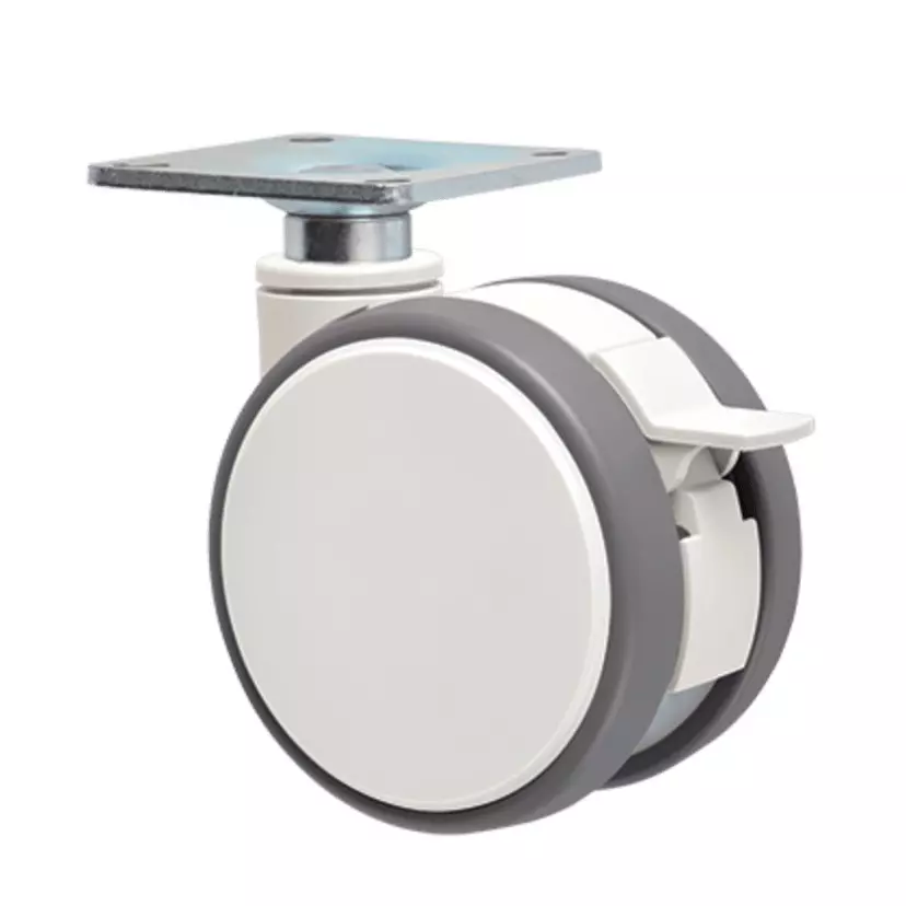 TAKIGEN Design Caster Elastomer 47x10.5 mm (W1xW2) with Stopper, K-115JS-75