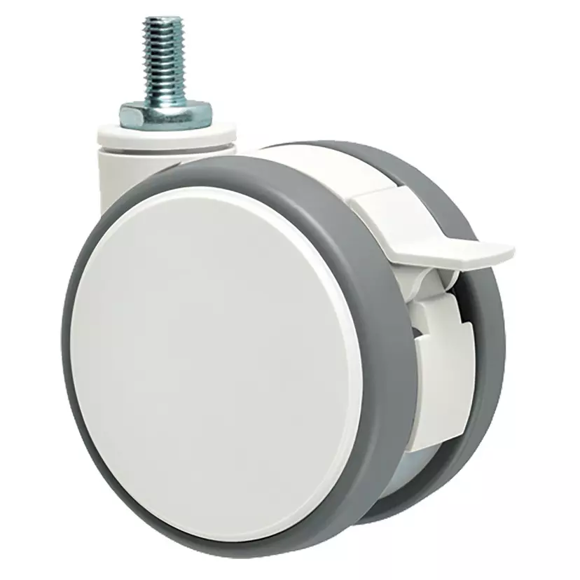 TAKIGEN Design Caster Elastomer 46.5x10 mm (W1xW2) with Stopper, K-115JNS-50