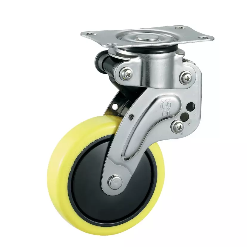 TAKIGEN Stainless Steel Shock Absorber Caster Φ100 mm Wheel Diameter 300N Allowable Load, K-1560G-100-UR