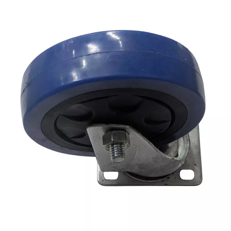 Generic Swivel Bearing Type Castor Wheel 4 inch Wheel Dia and Blue Color, FCW-41B (Set of 4)