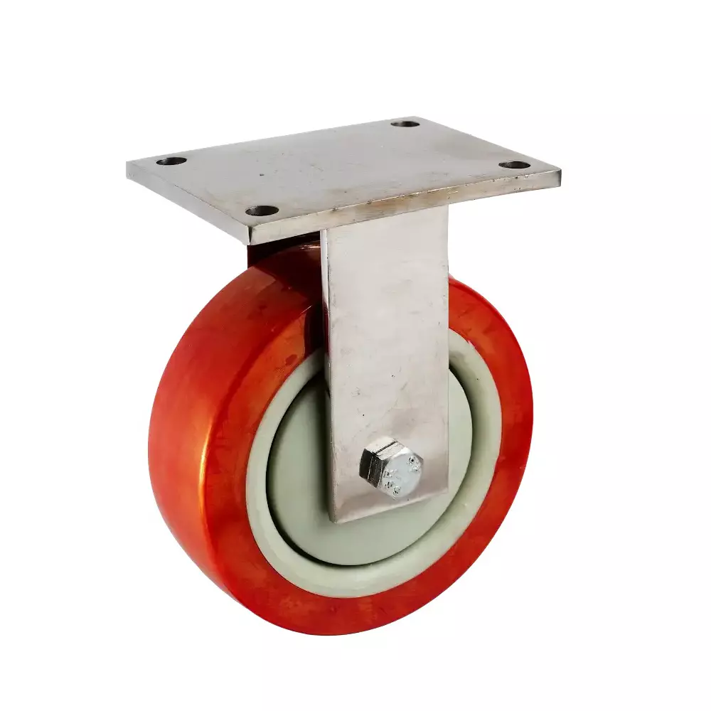 MUVALL Castor Wheel Polyurethane Fixed Type 125x50 mm Wheel Size, FSS304 F 125 50 PUB(W)