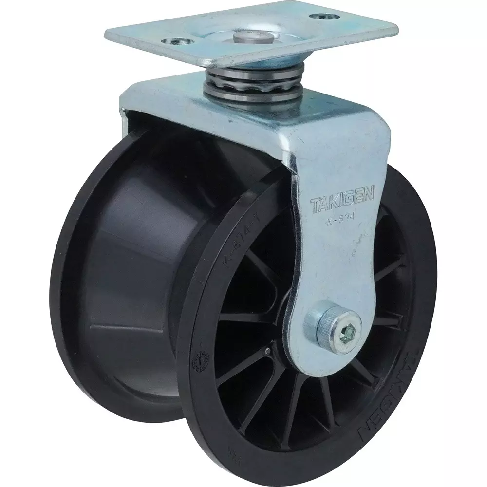 TAKIGEN Pipe Rail Swivel Caster Polyamide 1000N Allowable Loads, K-674-G-1
