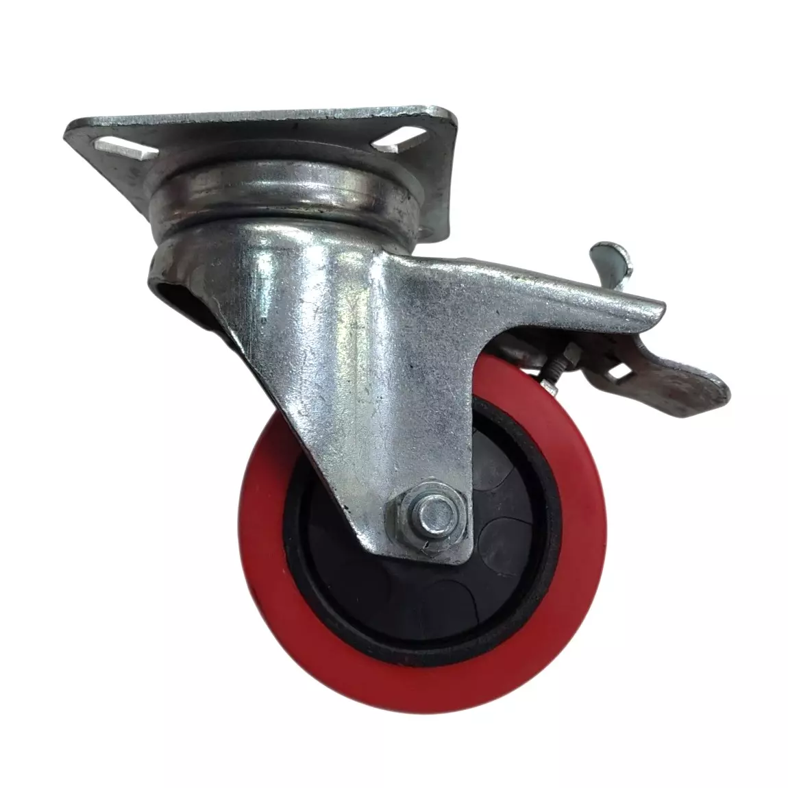Fulcrum 4 mm bearing Swivel Castor Wheel, Capacity Per Set Upto 1000 Kg (1 Ton), Red, FCW-42R-2B (Pack of 2)