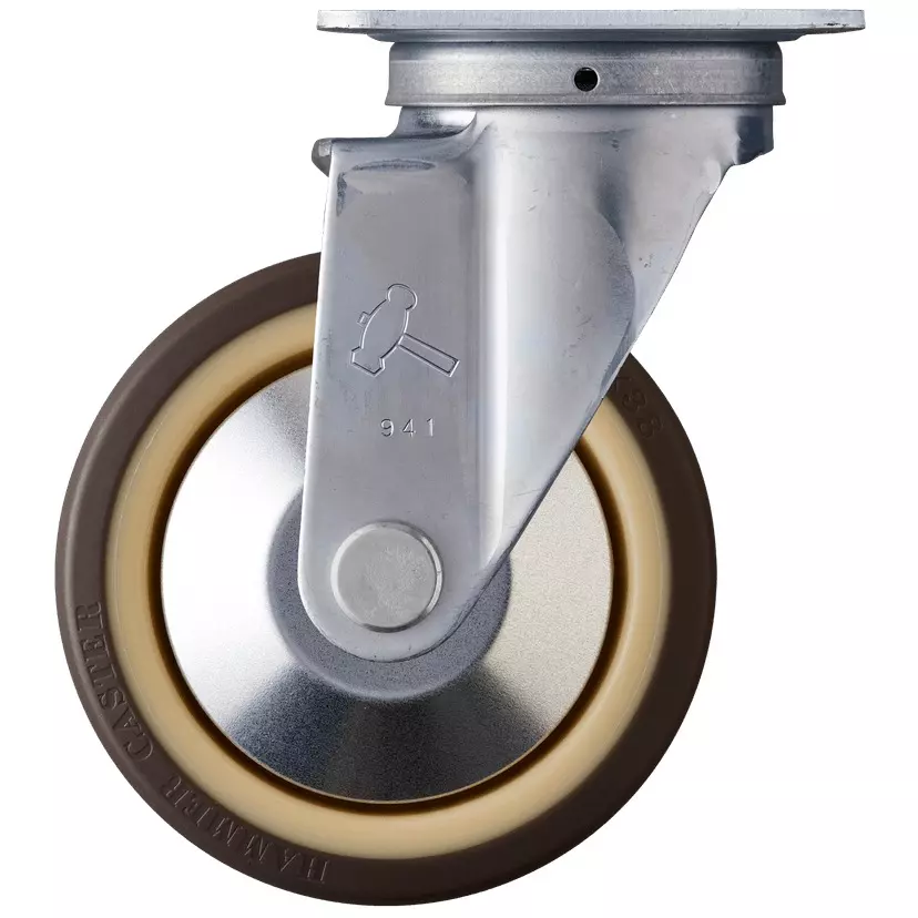 TAKIGEN Swivel Caster Φ125 mm Wheel Diameter without Stopper, K-420S-125-UB