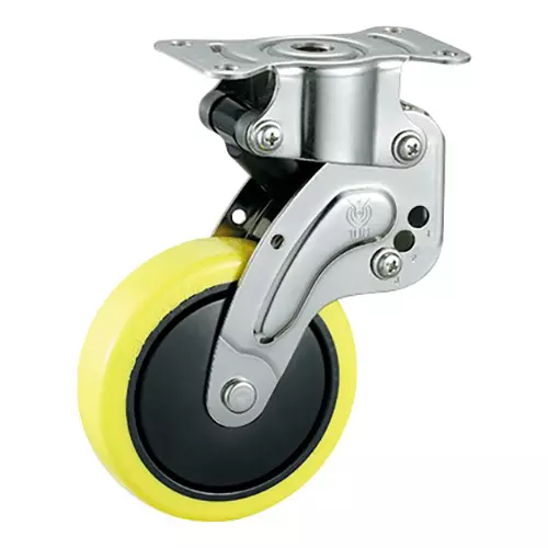 TAKIGEN Stainless Steel Shock Absorber Caster Φ125 mm Wheel Diameter 300N Allowable Load, K-1560R-125-UR