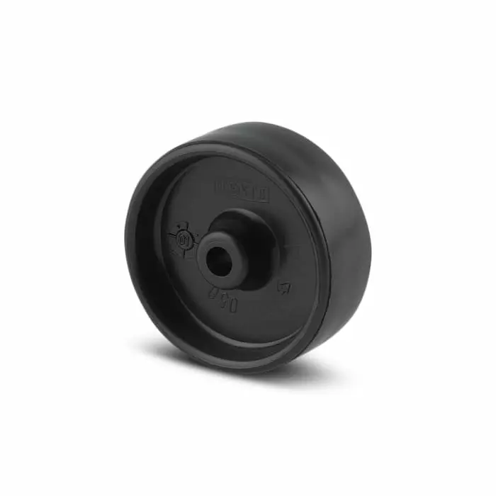 Tente Black Polypropylene Plain Bearing Trolley Wheel, 160 Kg, POO 100/36-D12 NOIR
