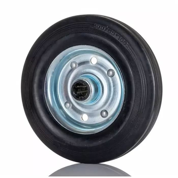Tente Black Rubber Corrosion Resistant Trolley Wheel, 410 Kg, DVR200X50-20