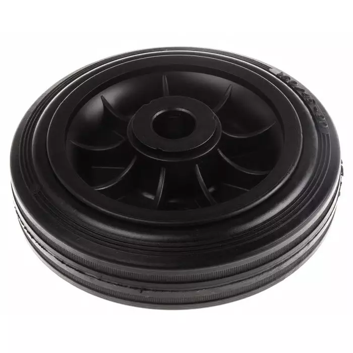 LAG Black Rubber Quiet Operation, Shock Absorbing Trolley Wheel, 135 Kg, 13128