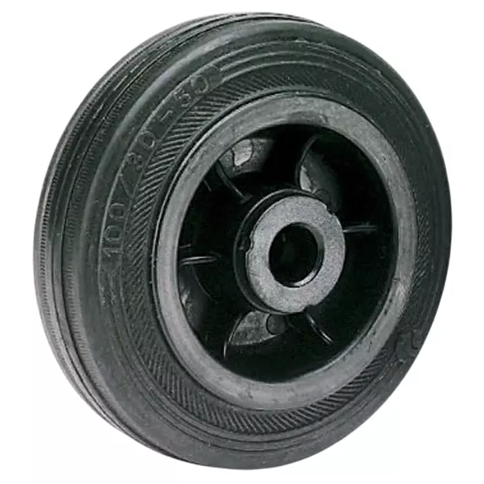 LAG Black Rubber Quiet Operation, Shock Absorbing Trolley Wheel, 90 Kg, 13112