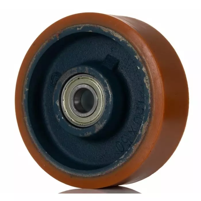 LAG Blue, Orange Polyurethane Abrasion Resistant, High Load Capacity, Laceration Resistant, Non-Marking Trolley Wheel,, 7020 CC