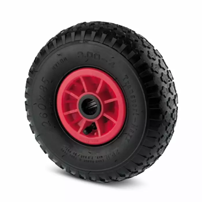 Tente Black, Red Polypropylene Roller Bearing, Wheel Centre Made of Polypropylene Trolley Wheel, 75 Kg, PQR 260-D20 LM74 4PR ROUGE