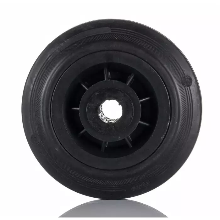 Tente Black Rubber Ageing Resistant Trolley Wheel, 205 Kg, PVR200/50X20LM58