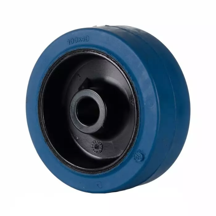 LAG Black, Blue Rubber Non-Marking, Quiet Operation, Shock Absorbing Trolley Wheel, 150 Kg, 30108B